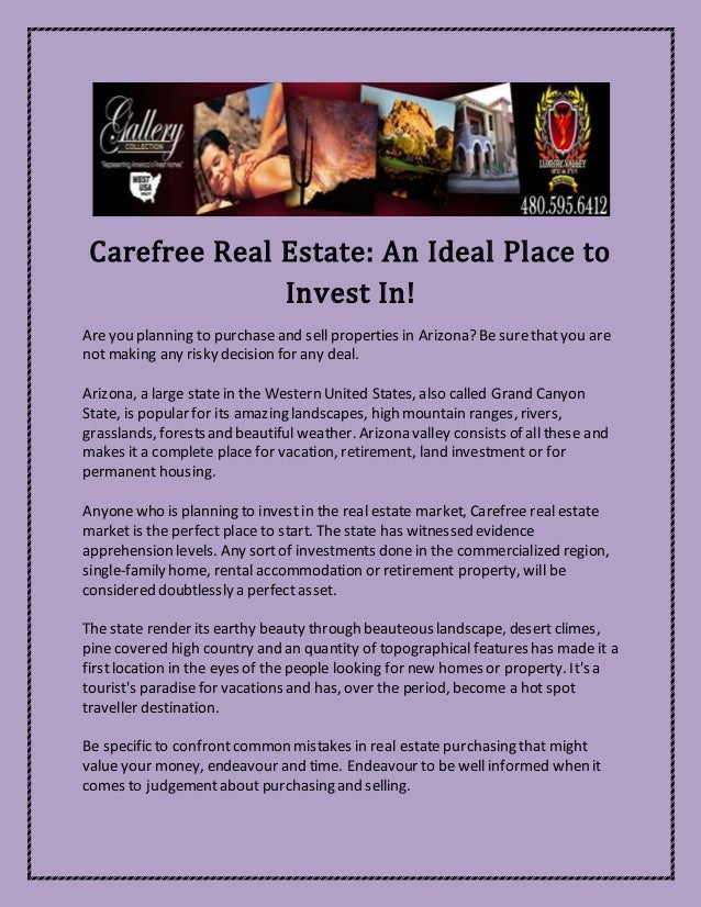 Carefree Real Estate An Ideal Place to Invest In