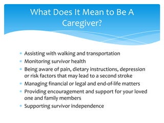 Caregivers of Stroke Survivors