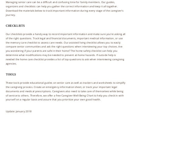 Caregiver toolkit