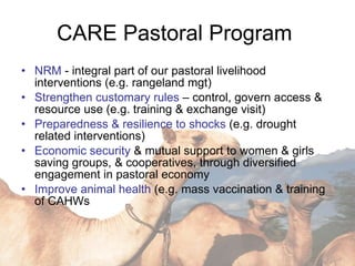 CARE Ethiopia Pastoral Livelihoods Programs in Oromia Region