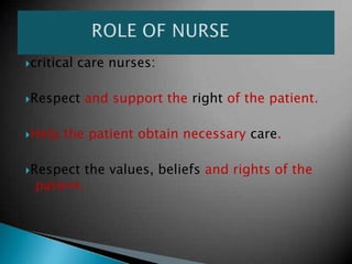 Care of patient in a hospital settings | PPTX