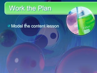 Work the Plan

Model the content lesson
 