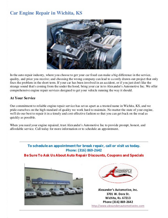 Car engine repair in wichita ks