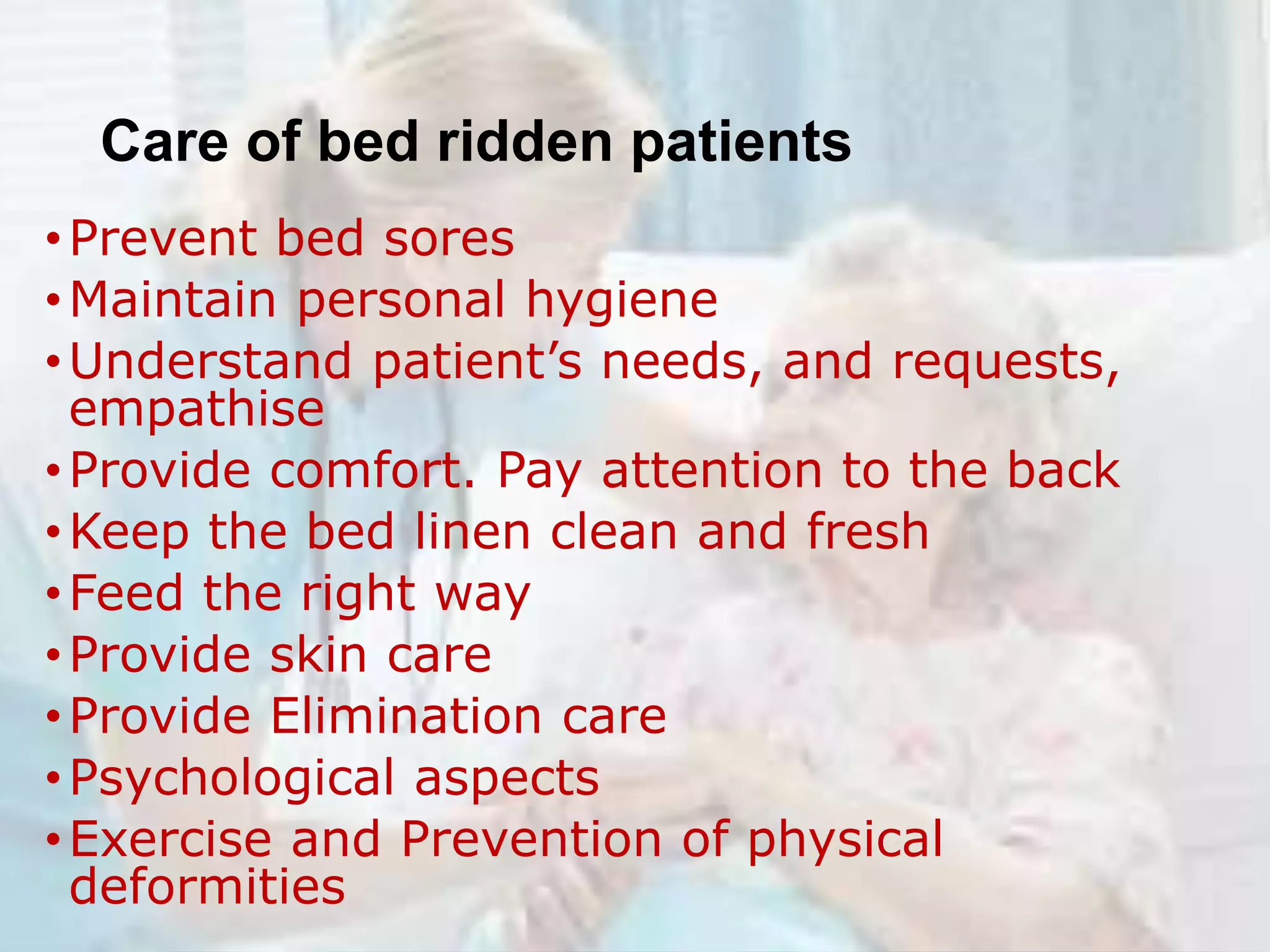 Care of bedridden patient | PPTX