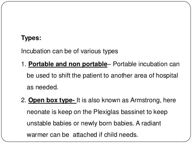 care of neonate in incubator