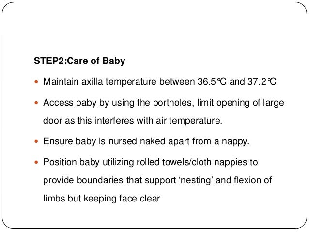 care of neonate in incubator