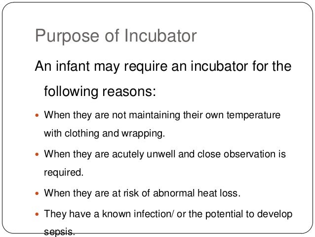 care of neonate in incubator