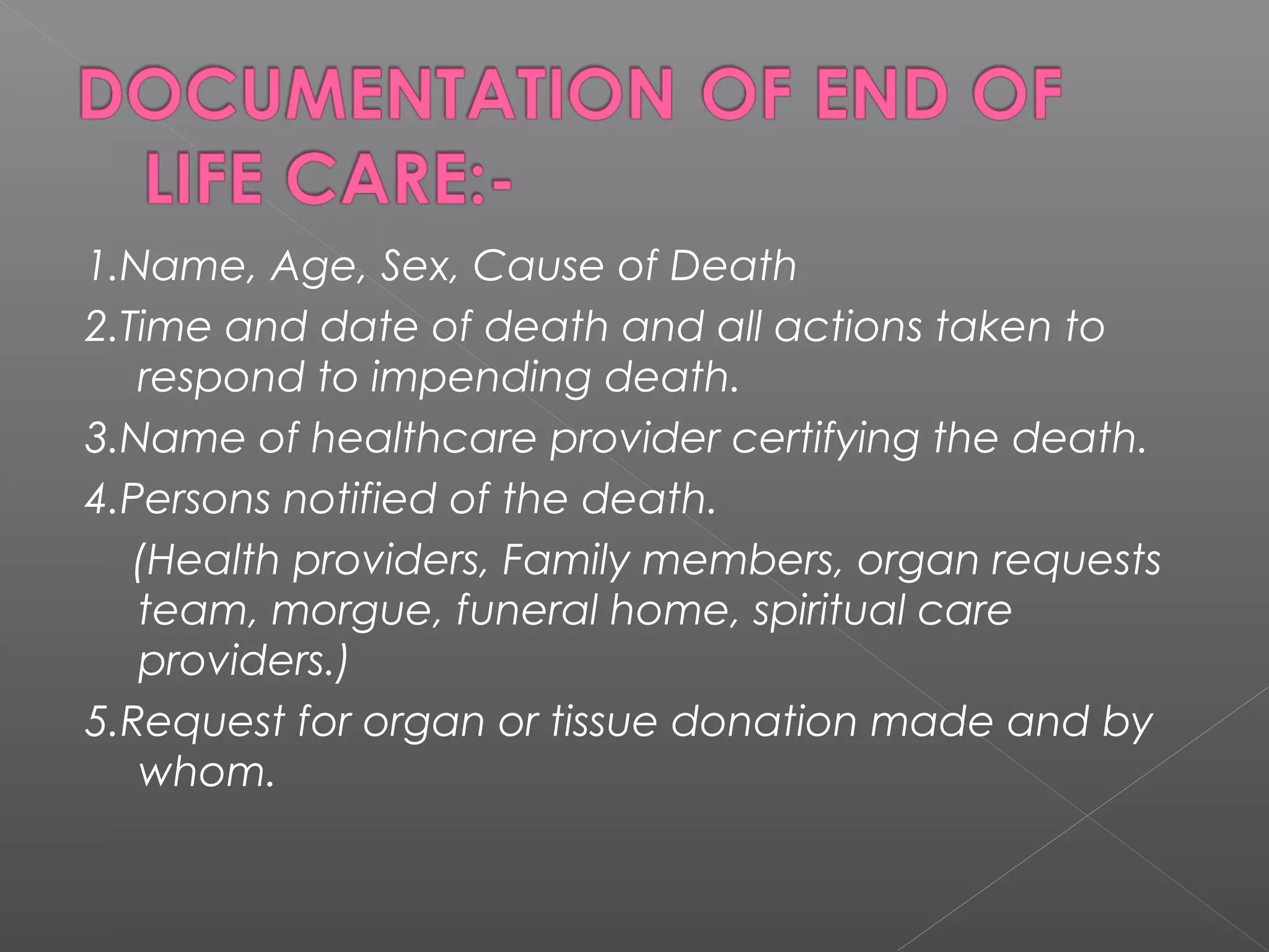 Care of dying and death | PPT