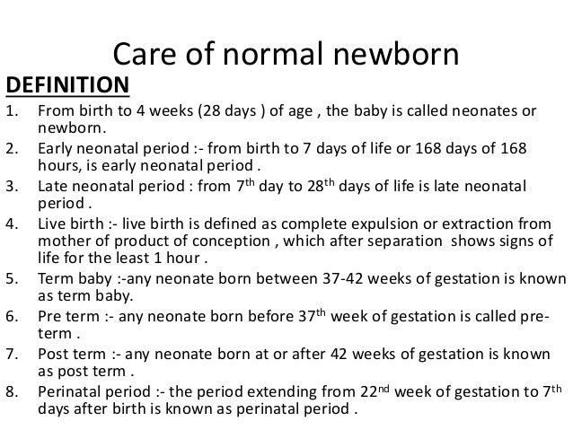 Care of normal newborn