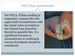 Care of patient with PICC line and central.pptx | First Aid | Injuries