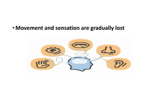 • Movement and sensation are gradually lost
 