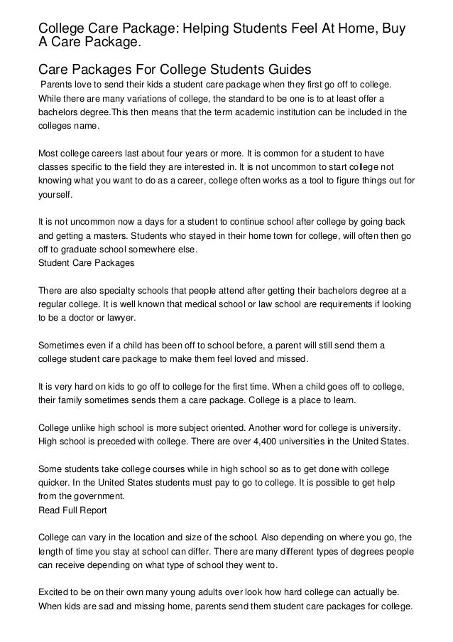 off to college care package