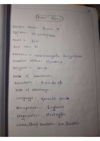 Meningitis  care plan/case study Meningitis