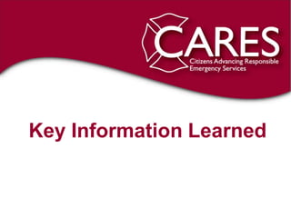 Key Information Learned
 