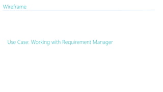 Use Case: Working with Requirement Manager
Wireframe
 