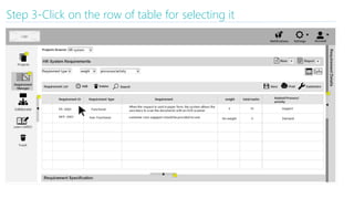 Step 3-Click on the row of table for selecting it
 