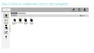 Step 1-Click on collaborator icon in side navigation
 