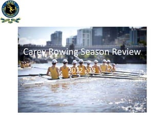 Carey Rowing Season Review
2012 - 13
 