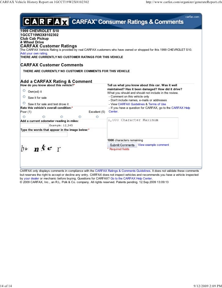 carfax vehicle history repo