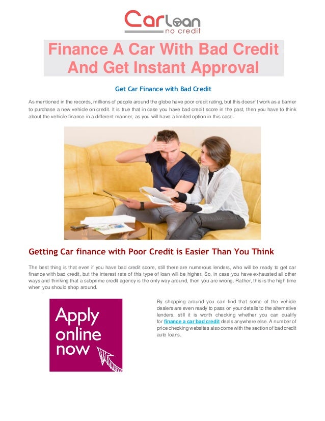 will i get car finance with poor credit