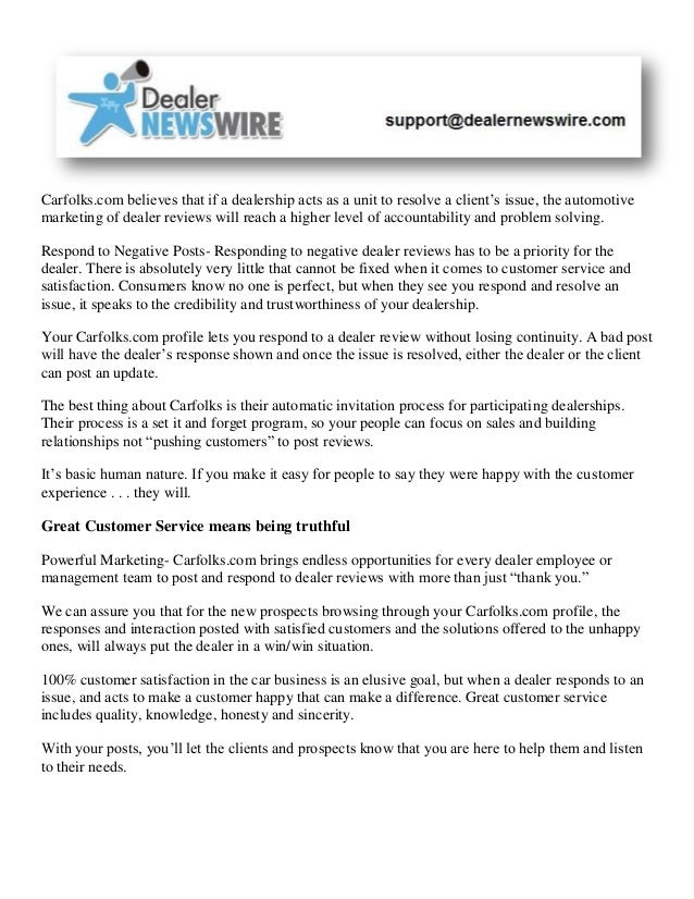 Automotive News Positive Dealer Reviews