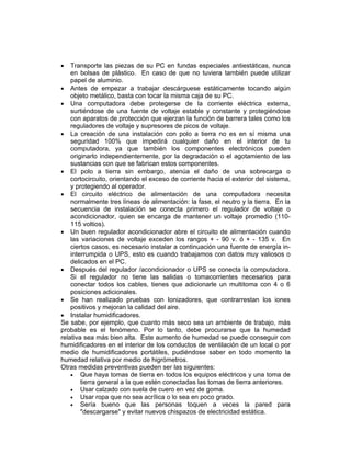 Carga Electrica Estatica En Oficinas