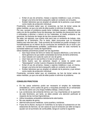 Carga Electrica Estatica En Oficinas