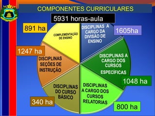 COMPONENTES CURRICULARES
340 ha
1247 ha
800 ha
1048 ha
1605ha
891 ha
5931 horas-aula
 