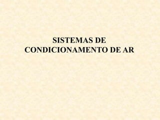 SISTEMAS DE
CONDICIONAMENTO DE AR
 