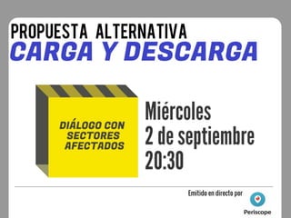 Presentación de introducción al debate sobre Carga y Descarga en Segovia
