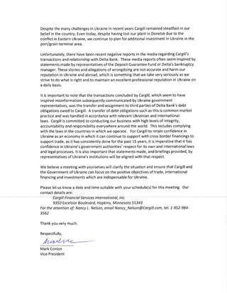 Cargill Letter