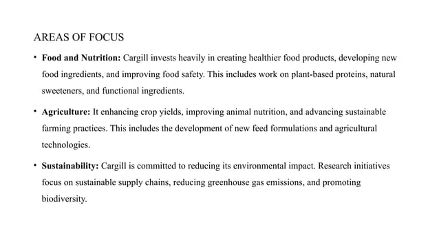 CARGILL company information presentation | PPTX | Food & Drink