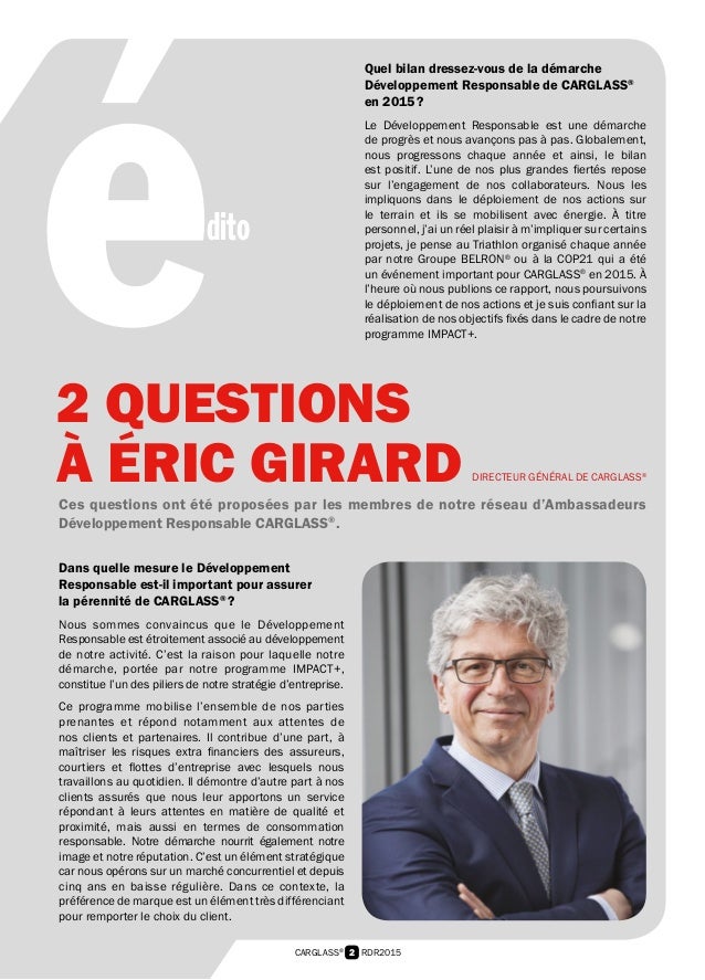 Carglass Rapport Developpement Responsable