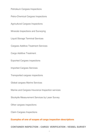 Cargo inspection marine survey | PDF