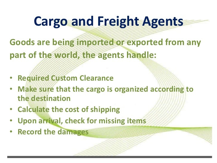 Cargo and Freight Agents