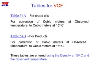 Vcf Tabel Cargo Calculations Presentation for Tankers.ppt