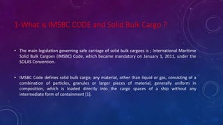 Imsbc Cargo liquefaction | PPTX