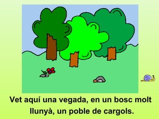 1




Vet aquí una vegada, en un bosc molt
     llunyà, un poble de cargols.
 