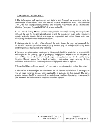 Cargo securing manual cv65 | PDF