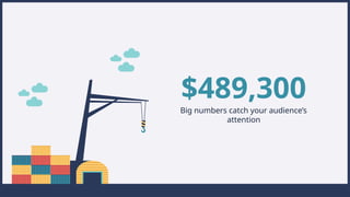 $489,300
Big numbers catch your audiences
attention
 