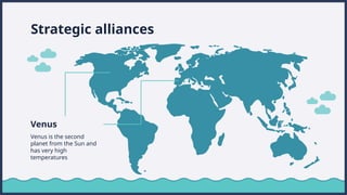 Strategic alliances
Venus is the second
planet from the Sun and
has very high
temperatures
Venus
 