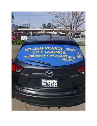 Politics: William Pearce, PhD for City Council, Riverside, California