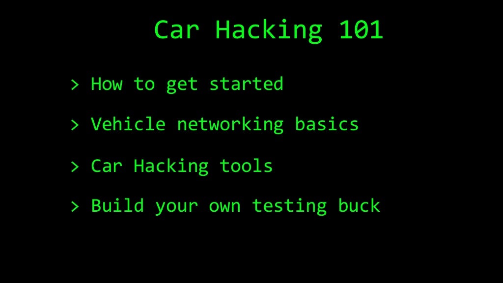 Car Hacking 101