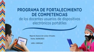 Reporte Avance de Cursos Virtuales
Fecha: 20/09/2022
UGEL: CARHUAZ
 