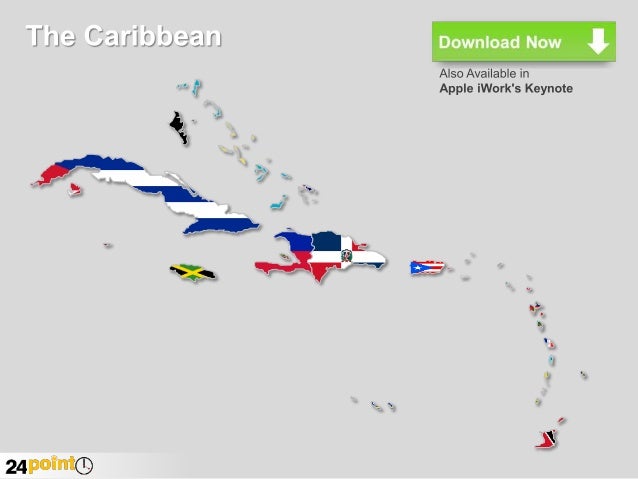 caribbean map editable ppt