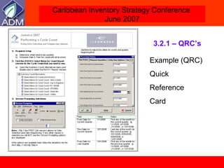 Example (QRC) Quick Reference Card 3.2.1 – QRC’s 