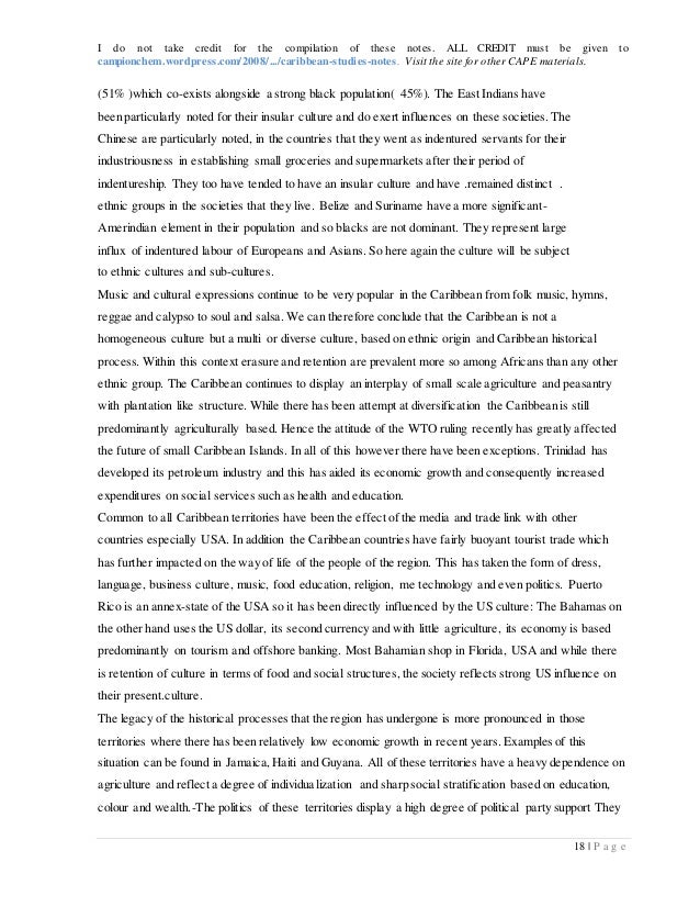 caribbean studies notes