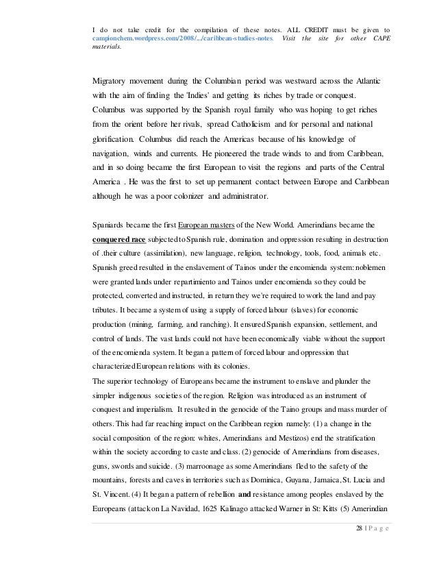 caribbean studies notes