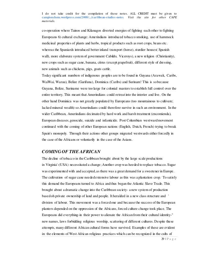 caribbean studies notes
