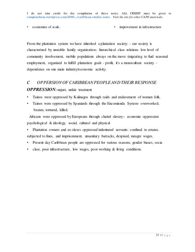 caribbean studies notes